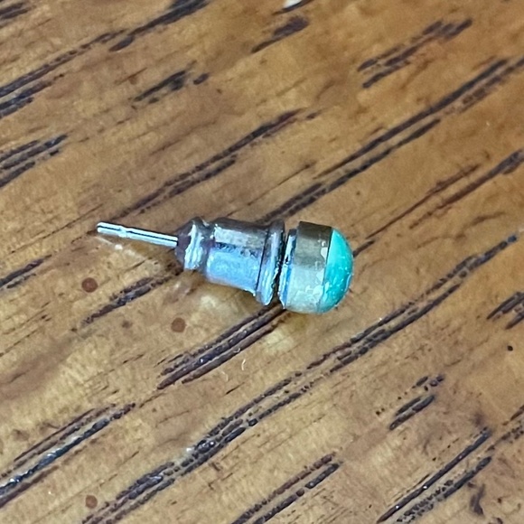 Tiny Aqua Post Earring – Single Stud - Picture 2 of 2